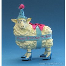 Happy Birthday Sheep Ewe Figure Statue