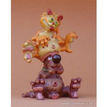 Klepzeiker Dog Harry And Cat Statue