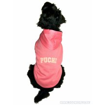 Dog Cuddles Hoodie In Coral Pink