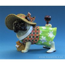 Pugnacious Picnic Mopshond Hond Beeld