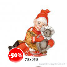 Gardsnisser Kabouter meisje met Muis Beeld