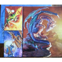 Draak Set Van 18 (kerst) Draken Kaarten