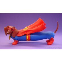 Hot Diggity Super Weiner Superman Tekkel Hond Beeld