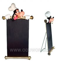 Disney Goofy Met Menu Bord Levensgroot Horeca Beeld