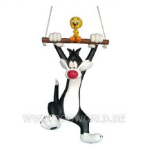 Tweety En Sylvester Aan Trapeze Beeld
